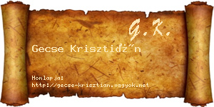Gecse Krisztián névjegykártya