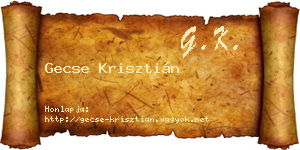 Gecse Krisztián névjegykártya